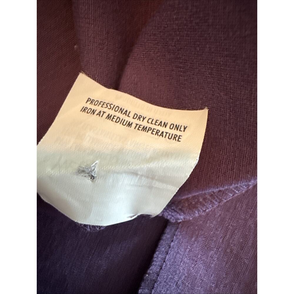 YSL Yves Saint Laurent Dress Aubergine Wool Blend Sleeveless FR36 Vintage XS - Picture 10 of 11